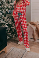 Fiery Red Christmas Plaid Pajama Set-2 Piece Outfit Sets-Rae Collective, Women's Online Fashion Boutique Located in Phoenix, Arizona (Scottsdale Area)