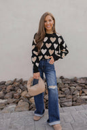 Hearts Galore Luxe Pearl Detail Sweater-Sweaters-Rae Collective, Women's Online Fashion Boutique Located in Phoenix, Arizona (Scottsdale Area)