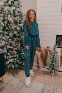 Dark Green Candy Cane Christmas Lounge Set-2 Piece Outfit Sets-Rae Collective, Women's Online Fashion Boutique Located in Phoenix, Arizona (Scottsdale Area)