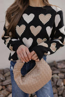Hearts Galore Luxe Pearl Detail Sweater-Sweaters-Rae Collective, Women's Online Fashion Boutique Located in Phoenix, Arizona (Scottsdale Area)
