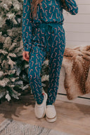 Dark Green Candy Cane Christmas Lounge Set-2 Piece Outfit Sets-Rae Collective, Women's Online Fashion Boutique Located in Phoenix, Arizona (Scottsdale Area)