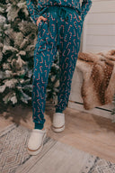 Dark Green Candy Cane Christmas Lounge Set-2 Piece Outfit Sets-Rae Collective, Women's Online Fashion Boutique Located in Phoenix, Arizona (Scottsdale Area)