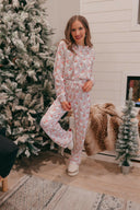 Pink Santa Claus Striped Lounge Set-2 Piece Outfit Sets-Rae Collective, Women's Online Fashion Boutique Located in Phoenix, Arizona (Scottsdale Area)