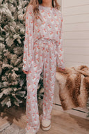 Pink Santa Claus Striped Lounge Set-2 Piece Outfit Sets-Rae Collective, Women's Online Fashion Boutique Located in Phoenix, Arizona (Scottsdale Area)