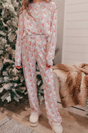 Pink Santa Claus Striped Lounge Set-2 Piece Outfit Sets-Rae Collective, Women's Online Fashion Boutique Located in Phoenix, Arizona (Scottsdale Area)