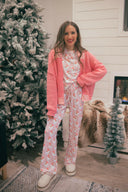 Pink Santa Claus Striped Lounge Set-2 Piece Outfit Sets-Rae Collective, Women's Online Fashion Boutique Located in Phoenix, Arizona (Scottsdale Area)