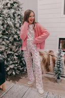 Pink Santa Claus Striped Lounge Set-2 Piece Outfit Sets-Rae Collective, Women's Online Fashion Boutique Located in Phoenix, Arizona (Scottsdale Area)