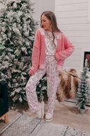 Pink Santa Claus Striped Lounge Set-2 Piece Outfit Sets-Rae Collective, Women's Online Fashion Boutique Located in Phoenix, Arizona (Scottsdale Area)