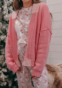 Pink Santa Claus Striped Lounge Set-2 Piece Outfit Sets-Rae Collective, Women's Online Fashion Boutique Located in Phoenix, Arizona (Scottsdale Area)