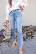 Vintage Charm Low Rise Straight-Leg Denim PLUS/REG-Jeans-Krush Kandy, Women's Online Fashion Boutique Located in Phoenix, Arizona (Scottsdale Area)