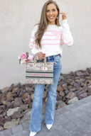Coquette Charm Bow Stripe Sweater-Sweaters-Rae Collective, Women's Online Fashion Boutique Located in Phoenix, Arizona (Scottsdale Area)