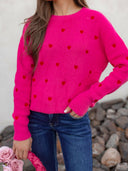 Forever Yours Heart Embroidery Sweater-Sweaters-Rae Collective, Women's Online Fashion Boutique Located in Phoenix, Arizona (Scottsdale Area)