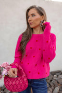 Forever Yours Heart Embroidery Sweater-Sweaters-Rae Collective, Women's Online Fashion Boutique Located in Phoenix, Arizona (Scottsdale Area)