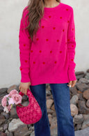 Forever Yours Heart Embroidery Sweater-Sweaters-Rae Collective, Women's Online Fashion Boutique Located in Phoenix, Arizona (Scottsdale Area)
