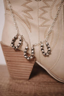 Horseshoe Trio Stone Necklaces-Chain Necklaces-Rae Collective, Women's Online Fashion Boutique Located in Phoenix, Arizona (Scottsdale Area)