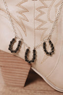 Horseshoe Trio Stone Necklaces-Chain Necklaces-Rae Collective, Women's Online Fashion Boutique Located in Phoenix, Arizona (Scottsdale Area)