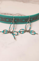 Turquoise Slab & Desert Pearl Bow Earrings-Stud Earrings-Rae Collective, Women's Online Fashion Boutique Located in Phoenix, Arizona (Scottsdale Area)