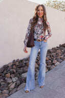 Indie Petals Floral Mesh Top-Long Sleeve Tops-Rae Collective, Women's Online Fashion Boutique Located in Phoenix, Arizona (Scottsdale Area)