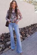 Indie Petals Floral Mesh Top-Long Sleeve Tops-Rae Collective, Women's Online Fashion Boutique Located in Phoenix, Arizona (Scottsdale Area)