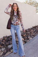 Indie Petals Floral Mesh Top-Long Sleeve Tops-Rae Collective, Women's Online Fashion Boutique Located in Phoenix, Arizona (Scottsdale Area)