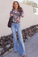 Indie Petals Floral Mesh Top-Long Sleeve Tops-Rae Collective, Women's Online Fashion Boutique Located in Phoenix, Arizona (Scottsdale Area)