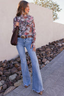 Indie Petals Floral Mesh Top-Long Sleeve Tops-Rae Collective, Women's Online Fashion Boutique Located in Phoenix, Arizona (Scottsdale Area)