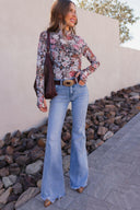 Indie Petals Floral Mesh Top-Long Sleeve Tops-Rae Collective, Women's Online Fashion Boutique Located in Phoenix, Arizona (Scottsdale Area)