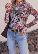 Indie Petals Floral Mesh Top-Long Sleeve Tops-Rae Collective, Women's Online Fashion Boutique Located in Phoenix, Arizona (Scottsdale Area)