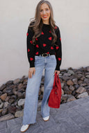 Sweet Sentiments Heart Knit Sweater-Sweaters-Rae Collective, Women's Online Fashion Boutique Located in Phoenix, Arizona (Scottsdale Area)