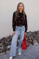 Sweet Sentiments Heart Knit Sweater-Sweaters-Rae Collective, Women's Online Fashion Boutique Located in Phoenix, Arizona (Scottsdale Area)