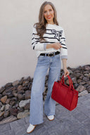 Coquette Charm Bow Stripe Sweater-Sweaters-Rae Collective, Women's Online Fashion Boutique Located in Phoenix, Arizona (Scottsdale Area)