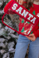 Clear Christmas Makeup Bag-Purses & Bags-Rae Collective, Women's Online Fashion Boutique Located in Phoenix, Arizona (Scottsdale Area)