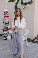Ruffled Plisse Maxi Skirt