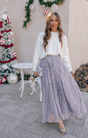 Ruffled Plisse Maxi Skirt