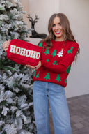 Red HOHOHO Makeup Bag-Purses & Bags-Rae Collective, Women's Online Fashion Boutique Located in Phoenix, Arizona (Scottsdale Area)