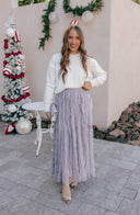 Ruffled Plisse Maxi Skirt
