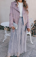 Ruffled Plisse Maxi Skirt