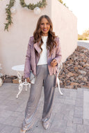 Oversized Faux Suede Biker Jacket