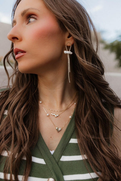 Pearl Geometric Minimalist Heart Necklace