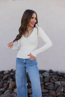 Dreamfit Deep V-Neck Long Sleeve - PREORDER-Long Sleeve Tops-Rae Collective, Women's Online Fashion Boutique Located in Phoenix, Arizona (Scottsdale Area)