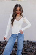 Dreamfit Deep V-Neck Long Sleeve - PREORDER-Long Sleeve Tops-Rae Collective, Women's Online Fashion Boutique Located in Phoenix, Arizona (Scottsdale Area)