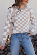 Check Me Out Checked Sweater-Sweaters-Rae Collective, Women's Online Fashion Boutique Located in Phoenix, Arizona (Scottsdale Area)