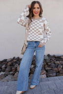 Check Me Out Checked Sweater-Sweaters-Rae Collective, Women's Online Fashion Boutique Located in Phoenix, Arizona (Scottsdale Area)