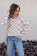Check Me Out Checked Sweater-Sweaters-Rae Collective, Women's Online Fashion Boutique Located in Phoenix, Arizona (Scottsdale Area)