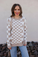 Check Me Out Checked Sweater-Sweaters-Rae Collective, Women's Online Fashion Boutique Located in Phoenix, Arizona (Scottsdale Area)