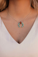 Amber & Turquoise Horseshoe Necklace-Chain Necklaces-Krush Kandy, Women's Online Fashion Boutique Located in Phoenix, Arizona (Scottsdale Area)