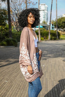 Embroidered Floral Vine Lightweight Kimono