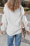 Pink Bow Pumpkin Sequin Sweatshirt-Sweaters-Krush Kandy, Women's Online Fashion Boutique Located in Phoenix, Arizona (Scottsdale Area)