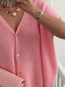 V-Neck Button Up Short Sleeve Cardigan-Tops-Rae Collective, Women's Online Fashion Boutique Located in Phoenix, Arizona (Scottsdale Area)