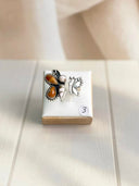Deer Fawn & Angel Dahlia Delicate Butterfly Floater Ring